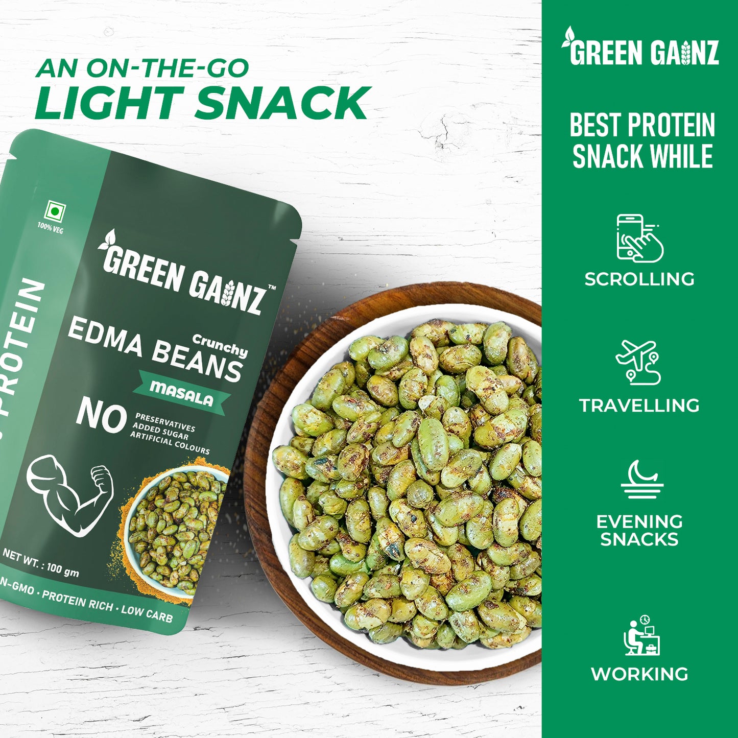 edamame beans | masala 3 x 100gm